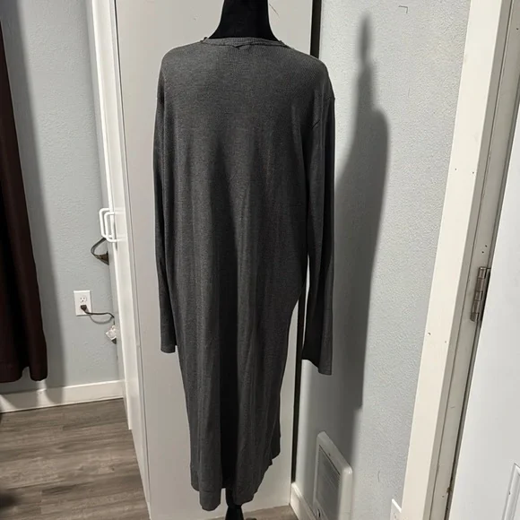 Charcoal Open-Front Women's Cardigan - Picture 3 of 5